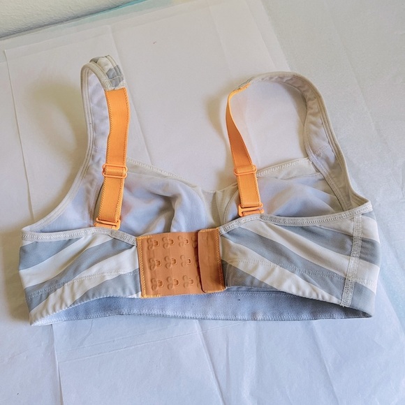 Lululemon Gray and Orange Stripped Sports Bra, supportive straps - Picture 2 of 6